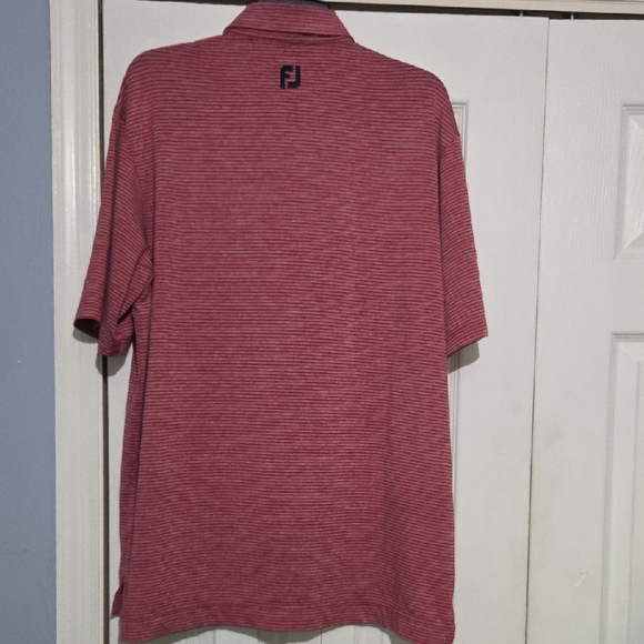 FootJoy Burgundy Striped Polo Shirt - Picture 4 of 6